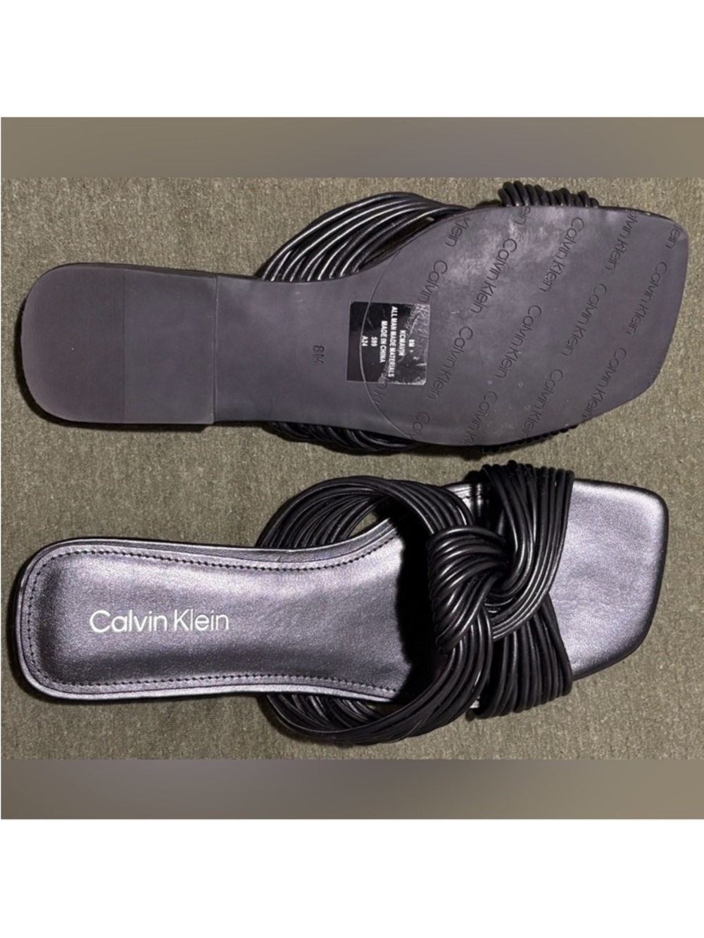 Woman’s Calvin Klein Black Twist Strap w/ Square Toe
